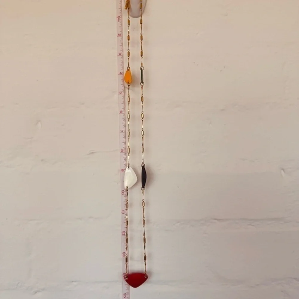 Rare Vintage Eisenberg‎ Necklace Retro Style Colorful Enamel Link Necklace 28”
